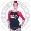 Dragstrip 3/4 sleeve red black Dilligaf baseball top